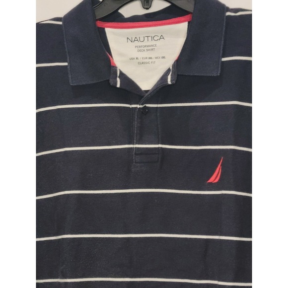 Mens‎ Nautica Performance Polo Shirt, blue/white/red, Size XL - Picture 2 of 3